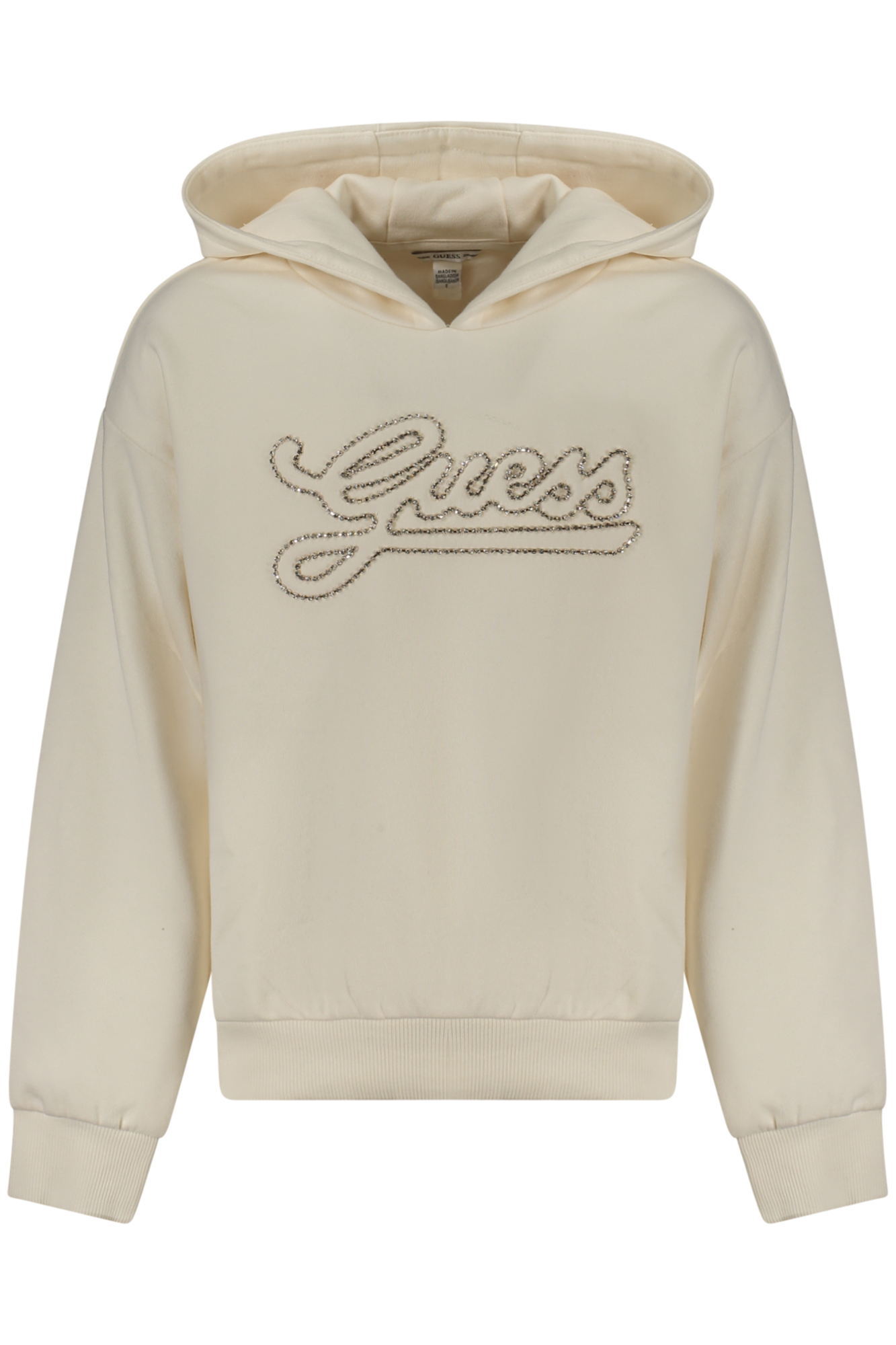 GUESS JEANS FELPA SENZA ZIP BAMBINA BIANCO