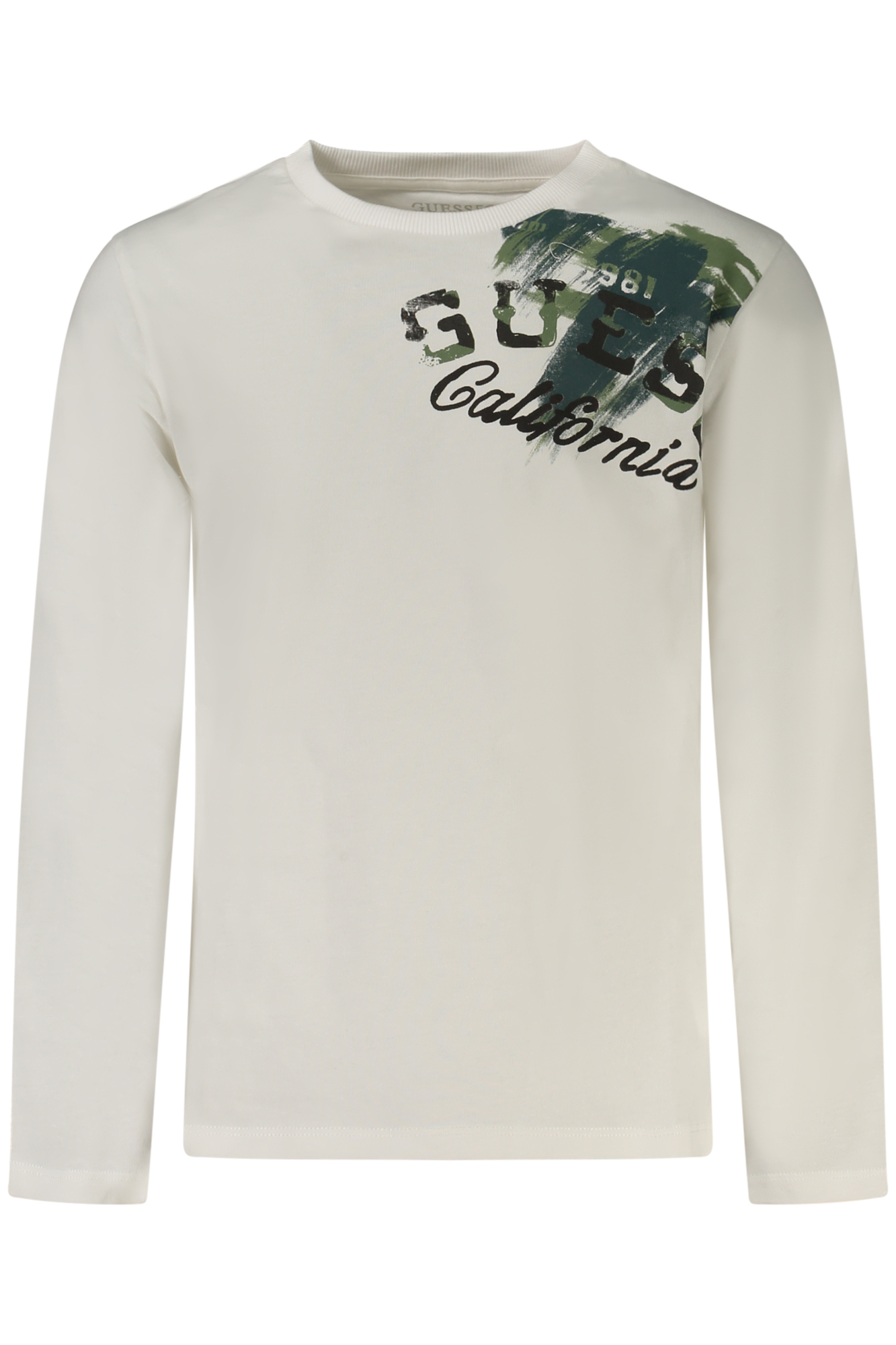 GUESS JEANS T-SHIRT MANICHE LUNGHE BAMBINO BIANCO