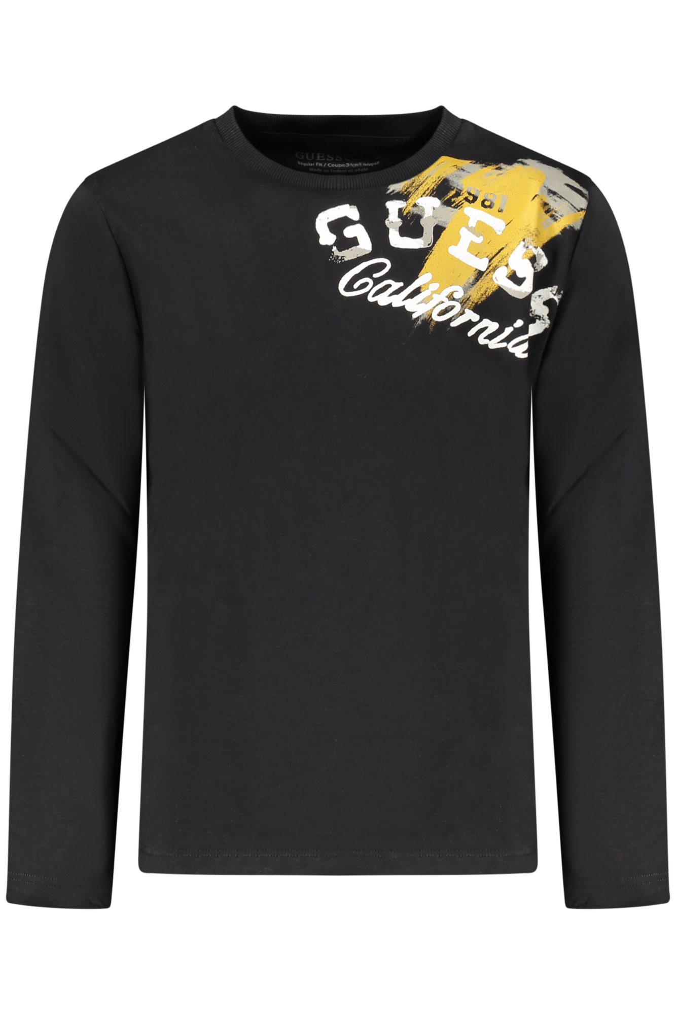 GUESS JEANS T-SHIRT MANICHE LUNGHE BAMBINO NERO