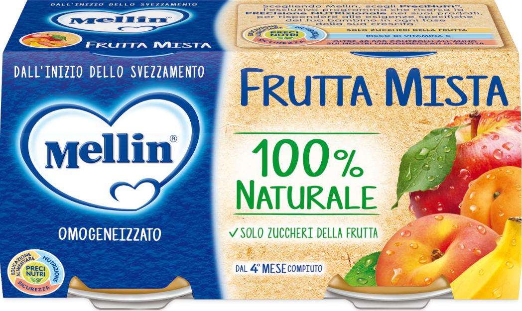 MELLIN OMOGENEIZZATO FRUTTA MISTA 2X100 GR