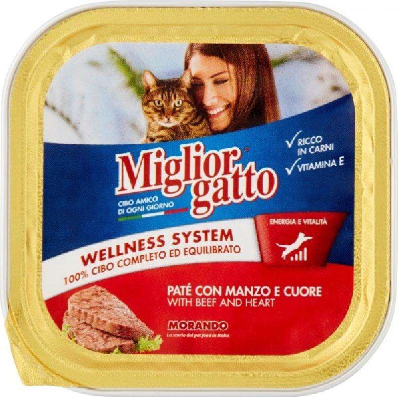 MIGLIORGATTO PATE' MANZO E CUORE GR 100