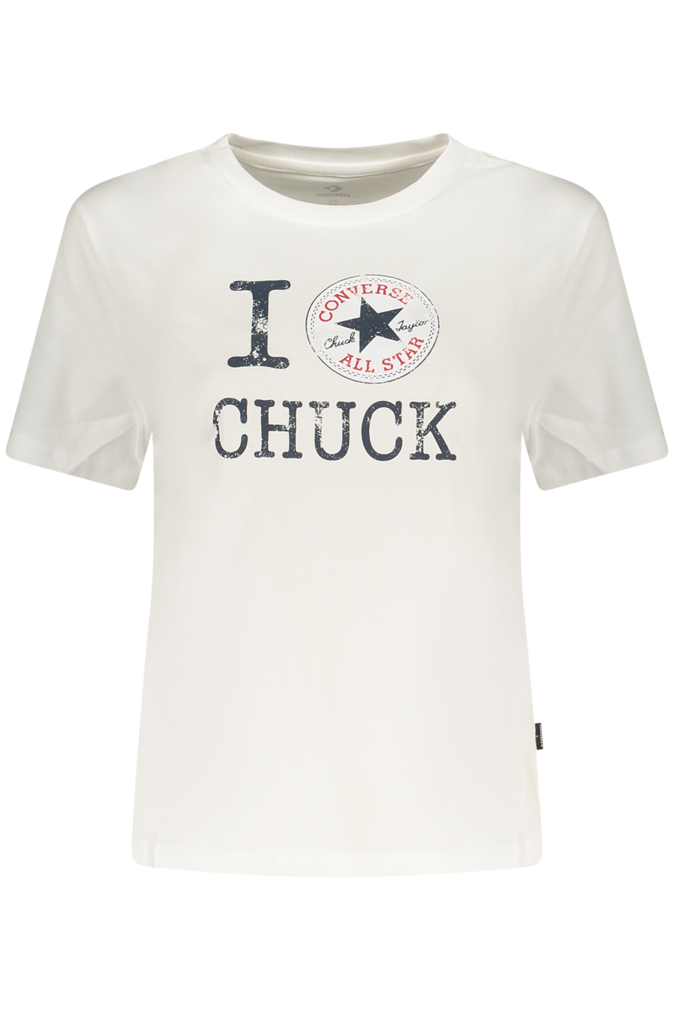 CONVERSE T-SHIRT MANICHE CORTE DONNA BIANCO