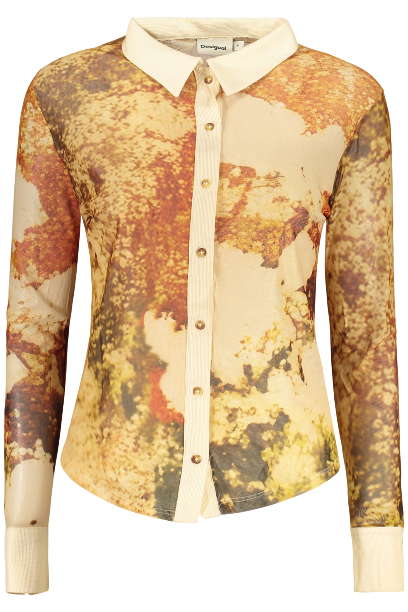 DESIGUAL CAMICIA MANICHE LUNGHE DONNA BEIGE